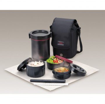 THERMOS ステンレスランチジャー 1.1合 ブラック JBE-1600F BK